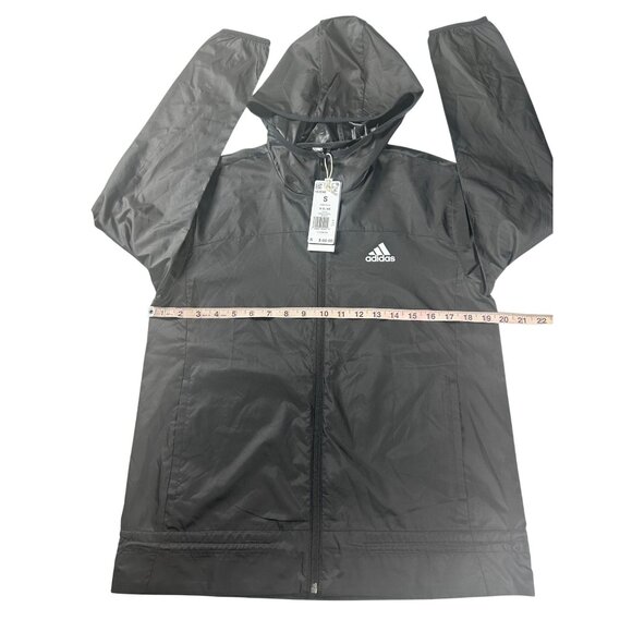 Adidas Windbreaker Women's Small Black Windy RDY Aeroready Hood Jacket Zip NEW - Picture 5 of 8